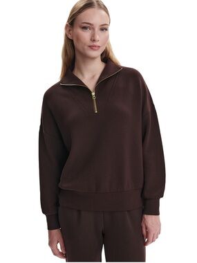 Varley Double Soft Brown Half-Zip Pullover Sweatshirt size small